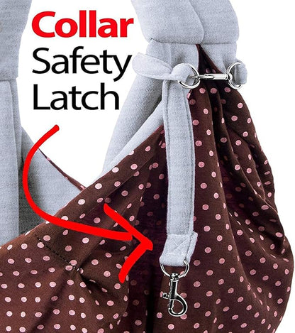 Dog Cat Sling Carrier-Reversible Puppy Carrier for Small Dogs Hands Free Pet Papoose Bag Soft Breathable Cotton Pouch and Tote Outdoor Travel Bag with a Colorful Rope Ball