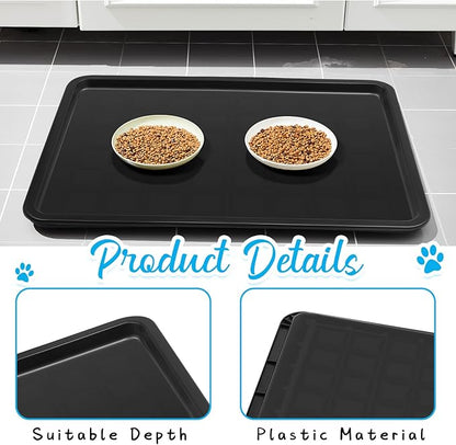 Suzile 4 Pcs Dog Crate Tray Replacement 27 x 20.5 Inches, Kennel Pan Black Plastic Bottom Floor Liners for Cat Rabbit Pets Training Cages Food Bowls Holders Accessories