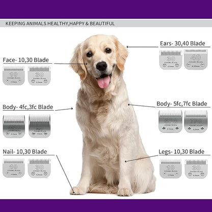 10 Dog Grooming Replacement Ceramic Blades Compatible with Wahl,oster,Andis Dog Detachable clipper,Cut Length 1/16-Inch,2 Pack