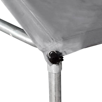 PawHut Large Dog Kennel Outside, Heavy Duty Dog Cage with Waterproof Cover, Outdoor Fence Dog Run with Galvanized Chain Link, Secure Lock, 9.8' x 9.8' x 7.7'