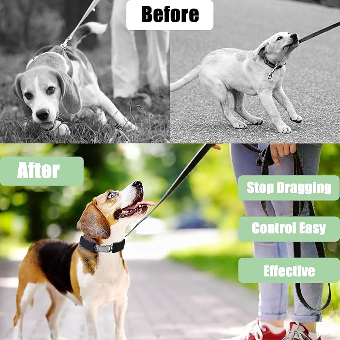 Prong Training Collar for Dogs, Adjustable Dog Pinch Collar with Quick Release Buckle, No Pull Collar for Small Medium Large Dogs, Extra Link and Caps (S (14-17" Neck, 2.25mm), Black)