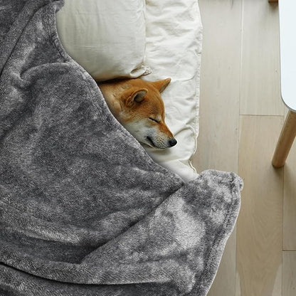 Onarway Dog Blanket Washable for Puppy: 4 Packs Dog Blankets 28”x20” - Fluffy Soft Small Throw for Cat Puppy Kitten Dogs - Fleece Pet Blankets for Bed Sofa Car and Indoor - Grey and Khaki
