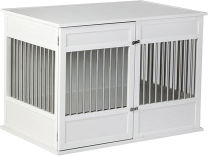 New Age Pet Horizon Pet Crate - Durable ECOFLEX with Stainless Steel Spindles, Bone-Shaped Latches, Easy Access Door, Stylish Design, 10-Year Warranty, Available in 3 Sizes & 2 Colors