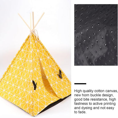 POPETPOP Dog Teepee Tent : Cat Teepee Triangle Pet Teepee Washable Cat Teepee Tent Indoor Dog House for Small Dogs