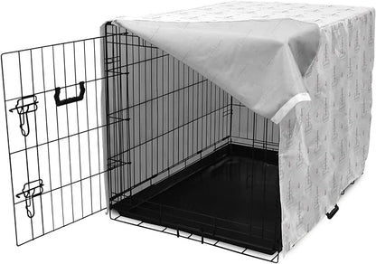 Lunarable Sail Boat Dog Crate Cover, Heart Patterned Sail with Anchor Ships Transportation Nautical, Easy to Use Pet Kennel Cover for Medium Large Dogs, 36 Inch, Blush Black White
