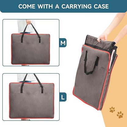 PETSFIT Portable Dog Crate, Collapsible Dog Crate - 24 Inch with Thicken Mat, Easy to Fold, Sturdy and Portable, Perfect for Traveling, Soft Dog Kennel Army Green