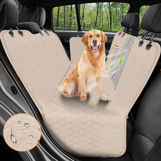 Victoper Dog Car Seat Cover, Heavy Durable Dog Seat Cover for Back Seat, 100% Waterproof Scratch Proof Nonslip Dog Hammock for Car with Side Flap, Pet Back Seat Covers Large 60" W x 64" L