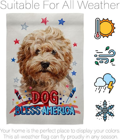 Breeze Decor Patriotic Shaggy Havanese House Flag Set Dog Puppy Spoiled Paw Canine Fur Pet Nature Farm Animal Creature Decoration Banner Small Garden Yard Gift Double-Sided, Made in USA