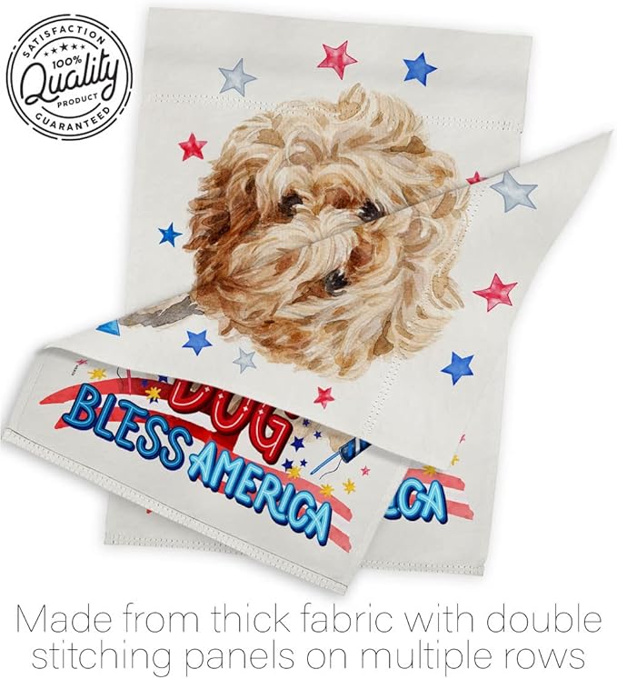 Breeze Decor Patriotic Shaggy Havanese House Flag Set Dog Puppy Spoiled Paw Canine Fur Pet Nature Farm Animal Creature Decoration Banner Small Garden Yard Gift Double-Sided, Made in USA