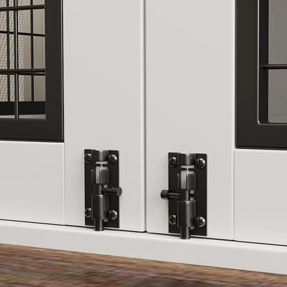 PawHut 44" Dog Crate End Table, Double Door Kennel With Storage Drawer, Indoor Furniture Style Cage for Medium Dogs, White