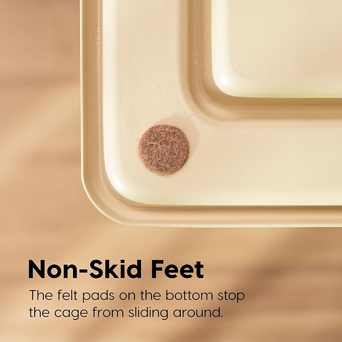 USA Large Dog Crate, Dog Kennel Indoor with Sliding Door & Bottom Tray, Dog Cage, Wire Pet Pen with Bottom Tray, Stylish Wood-Like Trim, Light Brown