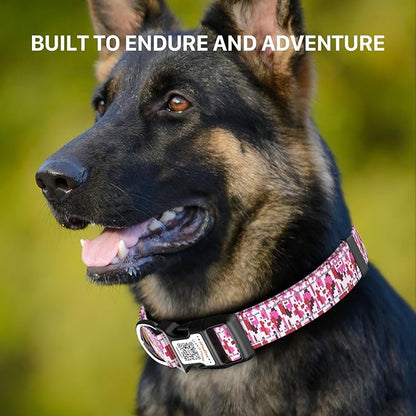 Reflective Dog Collars for Puppy Soft Nylon Camo Rose Red Sized XS