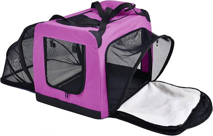 Pet Life Hounda Accordion Metal Framed Soft Folding Expandable Dog Crate - Collapsible Folding Pet Crate or Dog Kennel with Triple Expansion Room