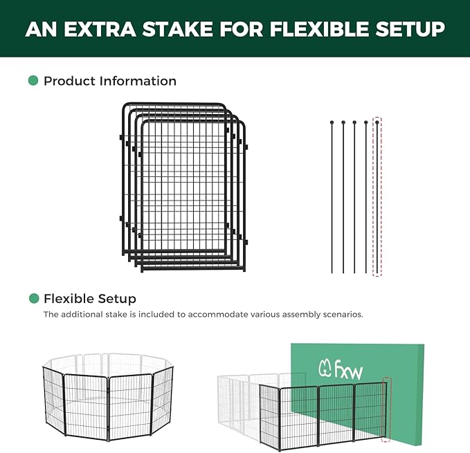 FXW Homeplus Dog Playpen for Indoor Use - Stress-Free and Safe Play, Heavy Duty 40 Inch 4 Panels Dog Pen for Medium and Large Dogs, Black│Patented