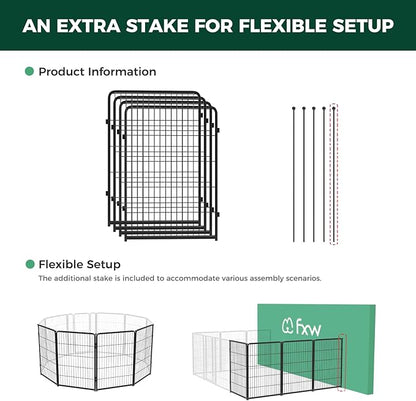 FXW Homeplus Dog Playpen for Indoor Use - Stress-Free and Safe Play, Heavy Duty 40 Inch 4 Panels Dog Pen for Medium and Large Dogs, Black│Patented