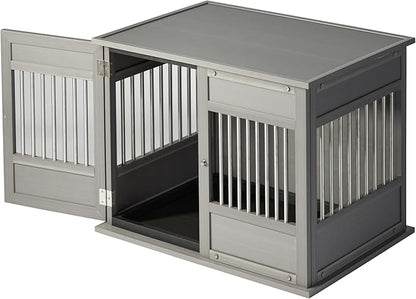 New Age Pet Horizon Pet Crate - Durable ECOFLEX with Stainless Steel Spindles, Bone-Shaped Latches, Easy Access Door, Stylish Design, 10-Year Warranty, Available in 3 Sizes & 2 Colors