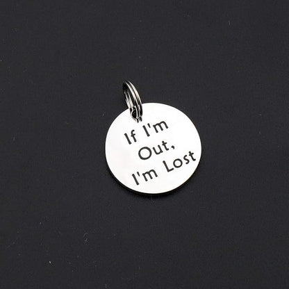 Gzrlyf Pet ID Tag Engraved If I’m Out I’m Lost Pet Tags for Dog Cat