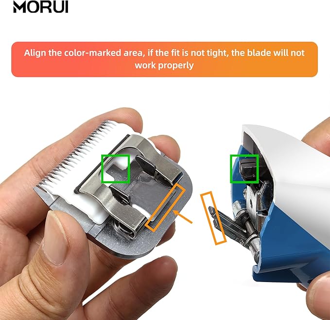10 Cut Length 1/16"(1.5mm) Detachable Ceramic Pet Dog Clipper Blades Compatible with Most Andis,Oster A5 Wahl KM Series Clippers