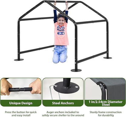 Large Dog Shade for Outside - LitaiL Outdoor Dog Kennel for Small Dogs, 4.1'x4.1'x3.6' Outdoor Sun Rain Canopy Pet House, Waterproof Pet Canopy Shelter for Small Animals