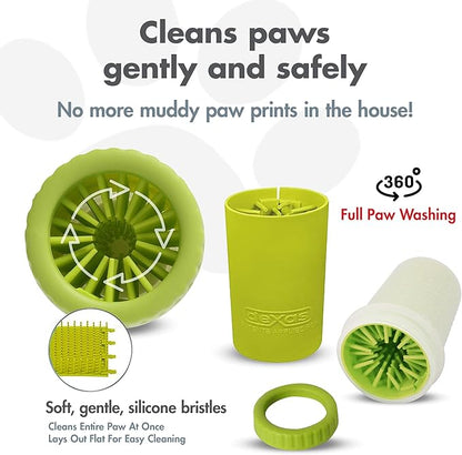 Dexas MudBuster Portable Dog Paw Cleaner, Green Large Paw Cleaning Solution for Premium Pet Supplies