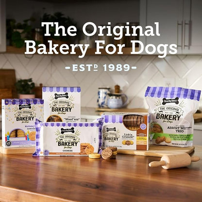 Three Dog Bakery Cookies with Carob Flavored Chips, Premium Treats for Dogs, 13 Ounce Package, 6-Pack