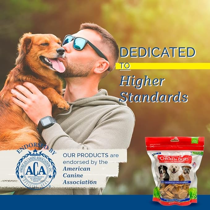 PCI Pet Center Inc. Chicken Bites 100% Chicken Breast Raw Dehydrated Chicken Breast, Made in USA, 8 Ounce Pack