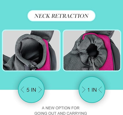 Pet Dog Sling Carrier, Breathable Mesh Adjustable Puppy Sling Carrier Hand Free for Small Dog Cat, M, Rose