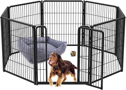 FXW Homeplus Dog Playpen for Indoor Use - Stress-Free and Safe Play, Heavy Duty 32 Inch 8 Panels Dog Pen for Puppies, Small and Medium Dogs, Black│Patented