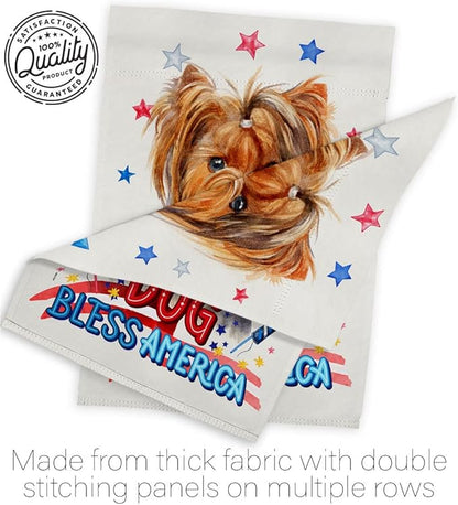 Breeze Decor Patriotic Yorkie Garden House Flag Kit Dog Puppy Spoiled Paw Canine Fur Pet Nature Farm Animal Creature Decoration Banner Small Yard Gift Double-Sided, Made in USA