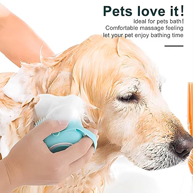 Pet Bath Massage Brush for Dogs and Cats (Pink)