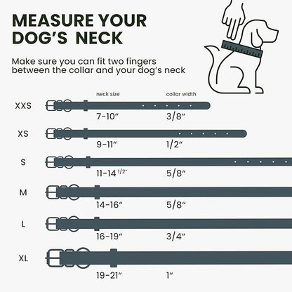 BRONZEDOG Rolled Leather Dog Collar with QR ID Tag Adjustable Soft Round Collars for Small Medium Large Dogs Puppy Cat (7" - 10" Neck Size, Dark Blue)