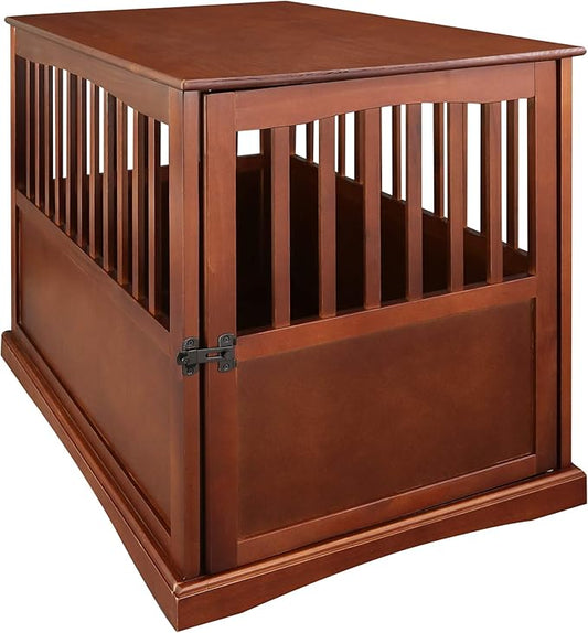 Casual Home Wooden Pet Crate, End Table, Large, New Walnut