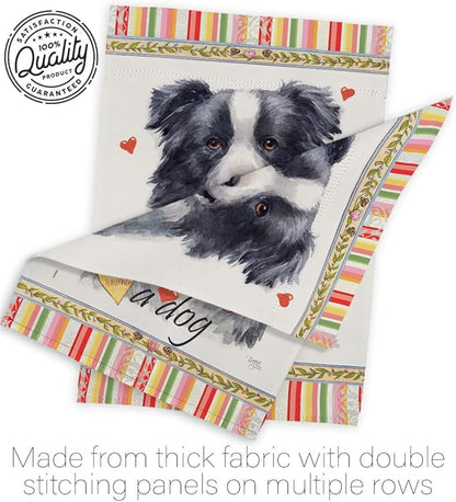 Breeze Decor Border Collie Happiness House Flag Pack Dog Puppy Spoiled Paw Canine Fur Pet Nature Farm Animal Creature Vintage Applique Banner Small Garden Yard Gift Double-Sided, Made in USA