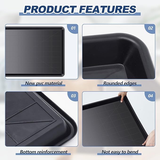 Mifoci 6 Pcs 35 × 23.6 Inch Replacement Tray for Large Dog Plastic Dog Crate Pan Crate Bottom Liner Trays