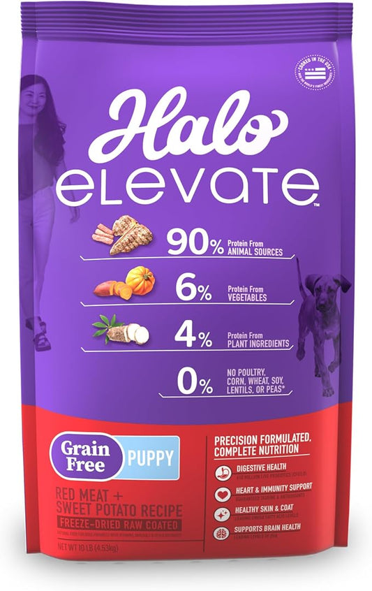 Dry Dog Food, Grain Free Red Meat Recipe, Puppy Formula, 10lb