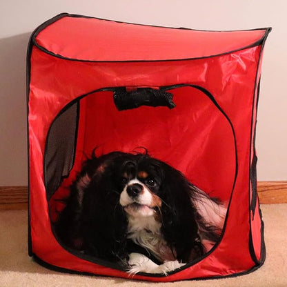 Portable Pop Up Dog Crate-Medium Red