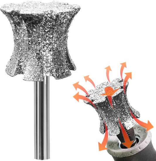 Faster Cooling Pet Nail Grinder Bit Sawtooth Head, Anti-Clogging Diamond Dog Nail Grinding Tip for 1/8" Dremel Rotary Tools & Many Brands for Small Medium Large & Anxious Dogs - SuperC 60#