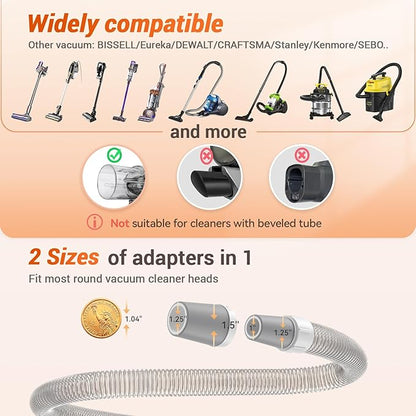 Afloia Dog Brush Vacuum Attachment, Cat Brush, Pet Brush 2 in 1 Innovative Pet Grooming kit 1-1.5'' Hoses Diameter Universal Adapter Compatible with Most Round Vacuum Cleaners like Bissell, Eureka etc