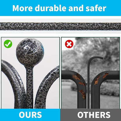 Dog Playpen Stakes - Dog Pens Accessories, for Indoor Outdoor RV Puppy Large Medium Puppy Dog Playpen (49 inch, Silver Black)