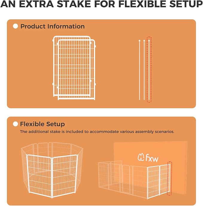 FXW Homeplus Dog Playpen for Indoor Use - Stress-Free and Safe Play, Heavy Duty 45 Inch 2 Panels Dog Pen for Large Dogs, White│Patented
