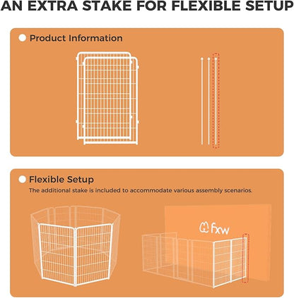 FXW Homeplus Dog Playpen for Indoor Use - Stress-Free and Safe Play, Heavy Duty 45 Inch 2 Panels Dog Pen for Large Dogs, White│Patented