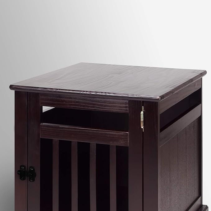 Casual Home Chappy Wood Slats Pet Crate, 19.5"W x 22.5"D x 22.5"H, Espresso (New)