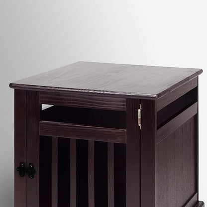 Casual Home Chappy Wood Slats Pet Crate, 19.5"W x 22.5"D x 22.5"H, Espresso (New)