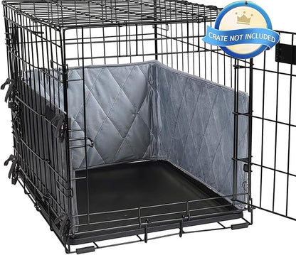 Gray Dog Crate Bumpers with Ties - Tail Protector, 30"X18"X10"