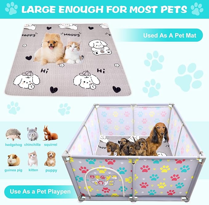 2025 Upgraded Whelping Box for Dogs,24.8’’Extra Tall Dog Whelping Pen with Whelping Pad,Dog Whelping Supplies for Large Small Breed Dogs(47" Dia.x24.8 H) (Grey)