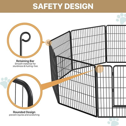 MoNiBloom Dog Playpen Outdoor, 32" Height 10 Panels Heavy Duty Metal Dogs Pen for Medium/Small Animals Pet Exercise Pen for RV Camping Yard