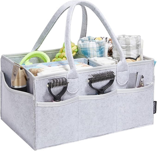 Pet Grooming Tote Bag, Dog Grooming Supplies Organizer Bag, Dog Grooming Bag for Travel Outdoor(Bag ONLY) (Sliver Grey)