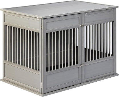 New Age Pet Horizon Pet Crate - Durable ECOFLEX with Stainless Steel Spindles, Bone-Shaped Latches, Easy Access Door, Stylish Design, 10-Year Warranty, Available in 3 Sizes & 2 Colors