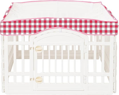 Dog Playpen Mesh Top Cover for 36" Inch Pet Playpen with 4 Panels, Dog Crate Cover Pet Tent Puppy Play Pen Cover, Ideal for Indoor/Outdoor Use. Note: Playpen Not Included!!! (Red)