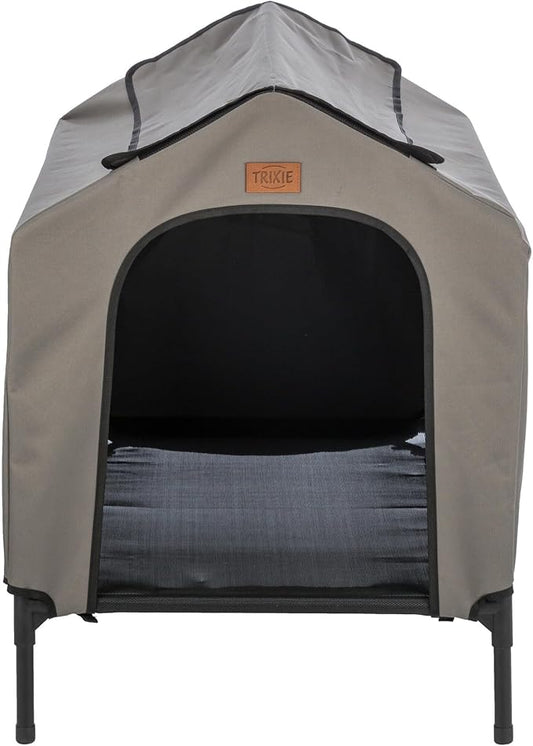 TRIXIE 2-in-1 Dog House and Bed - Elevated Indoor/Outdoor Tent with Removable Cover - Waterproof and Sun-Resistant - for Large Dogs up to 100 lbs - 39.4 x 35.4 x 48.8 in